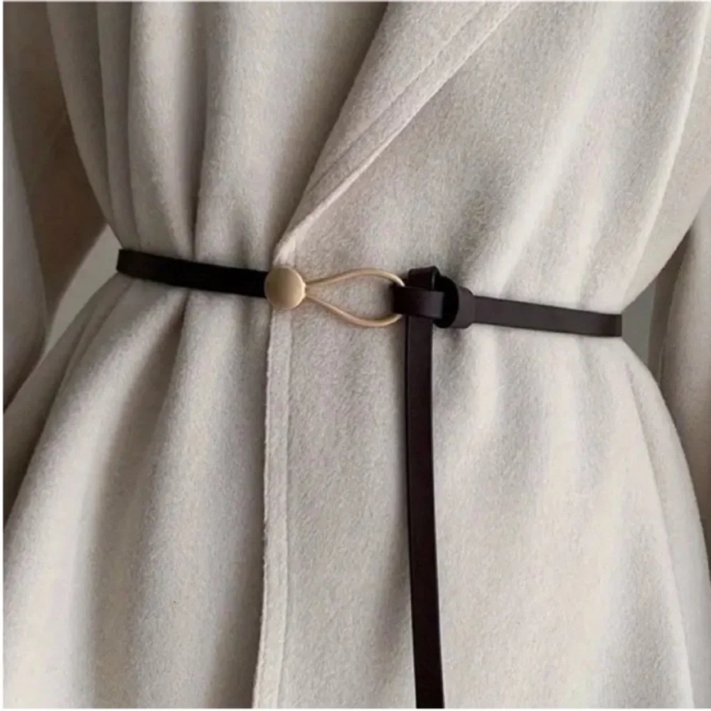 NWOT Black Skinny Wrap Belt
